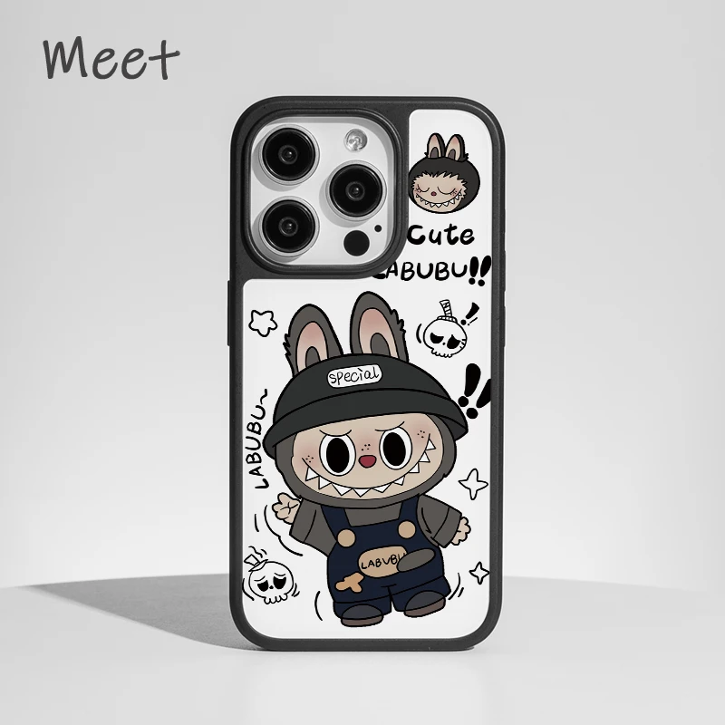 可爱拉布布适用苹果16promax手机壳iphone15新款13黑边12防摔