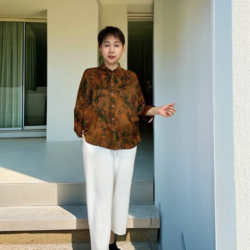 2025中老年女装立领时尚妈妈装开衫大码插肩中高端女式春夏季外衣