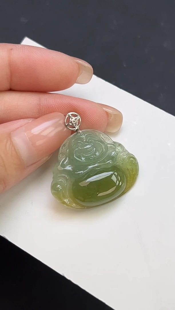 颈饰18K金镶嵌翡翠TJYM798-2 佛公