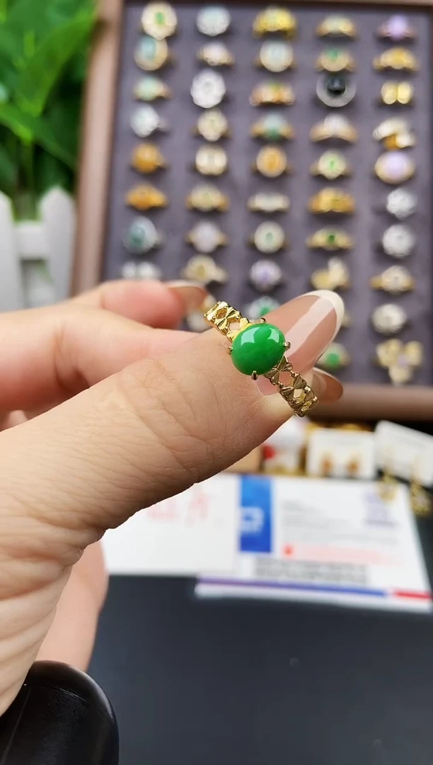 银S925镶嵌戒指翡翠12
