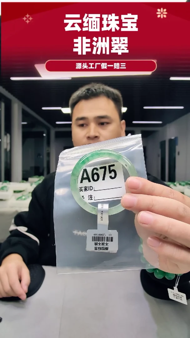 未镶嵌手镯石英质玉（非洲翠）54圈口A675