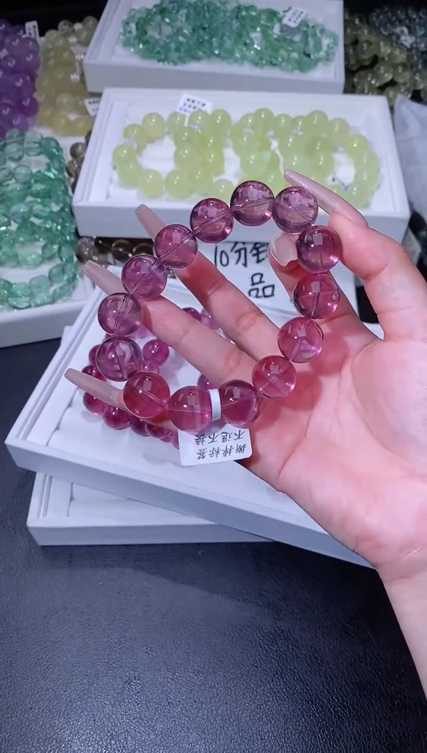 未镶嵌手链萤石831.30粉紫萤石手串 多样性发其一