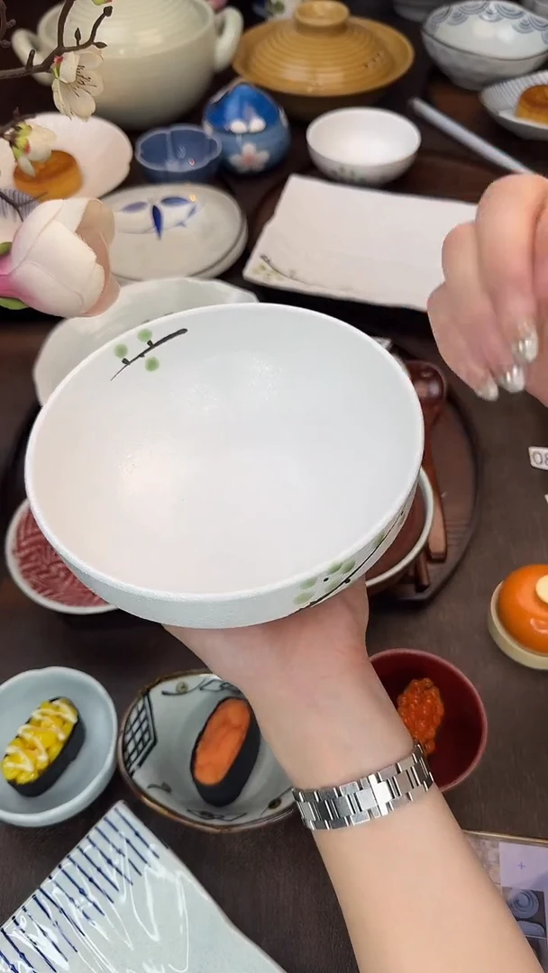 瓷（绿梅）直边深面碗