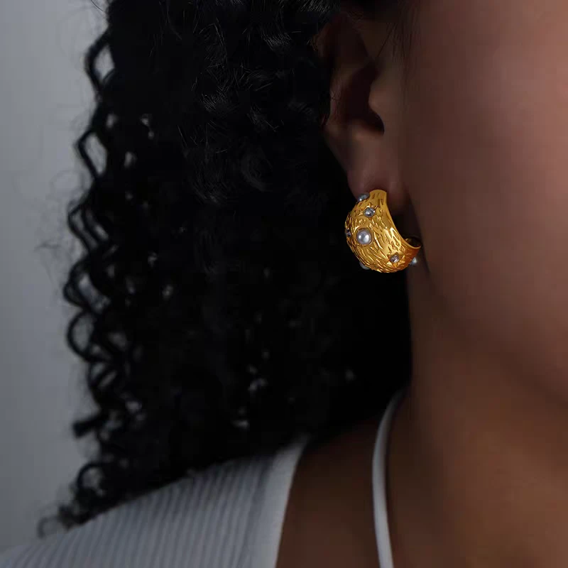 铜合金耳饰 气质轻奢百搭简约优雅精致网红设计师耳环F3186