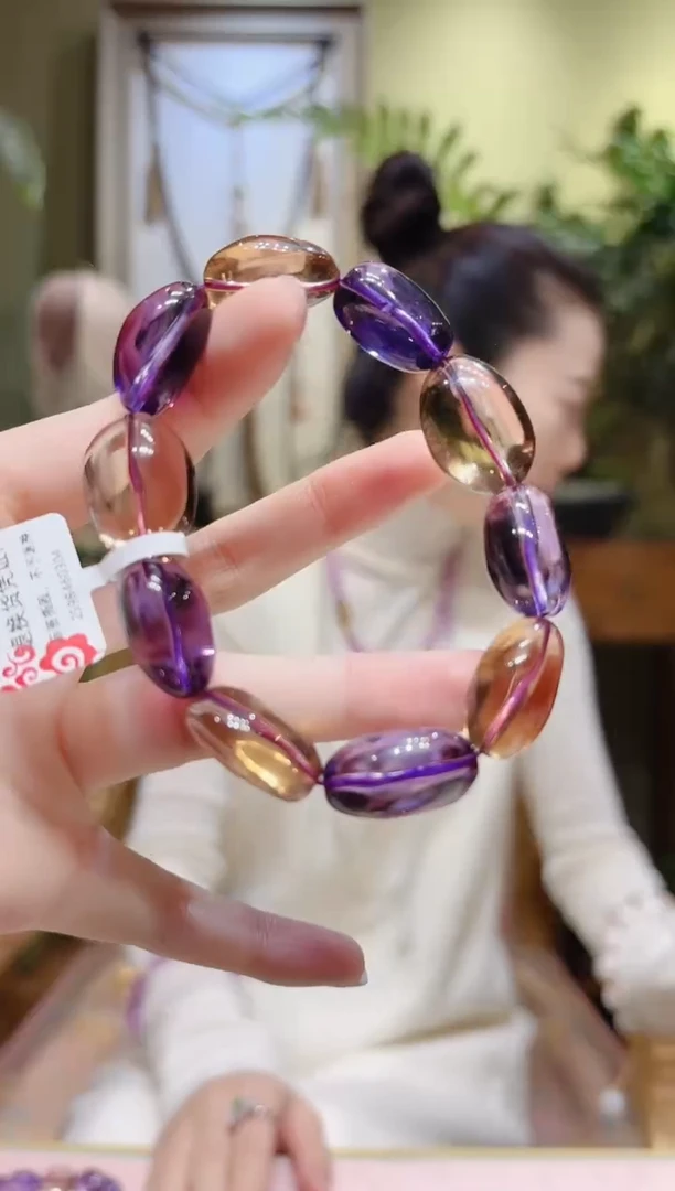 【闪购商品】水晶手串未镶嵌随型紫水晶黄水晶手串1