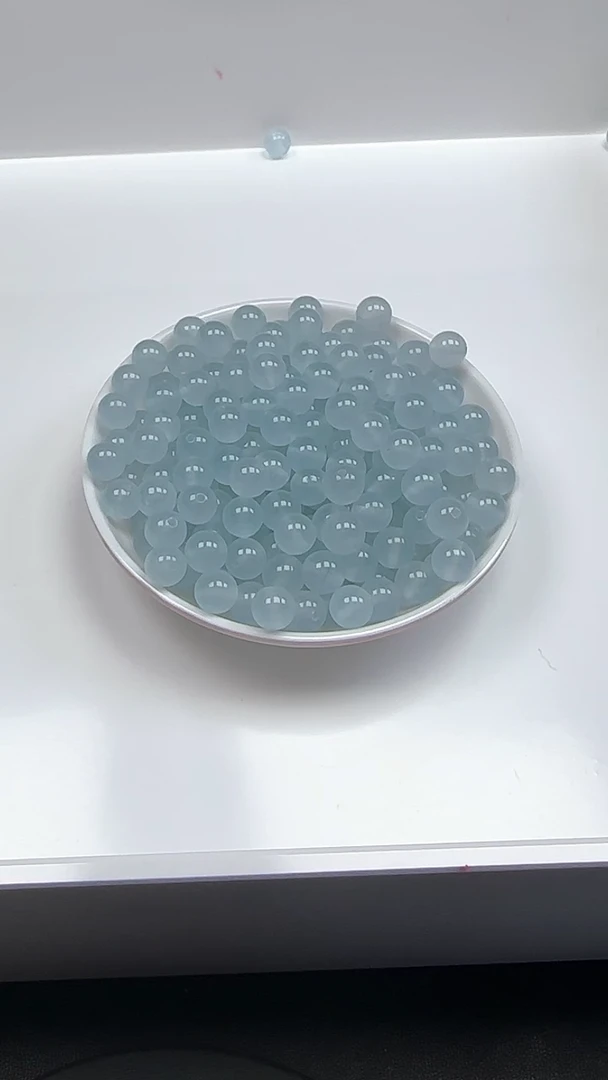 未镶嵌玛瑙/玉髓珠宝半成品冰川蓝N65卡8mm散珠25颗