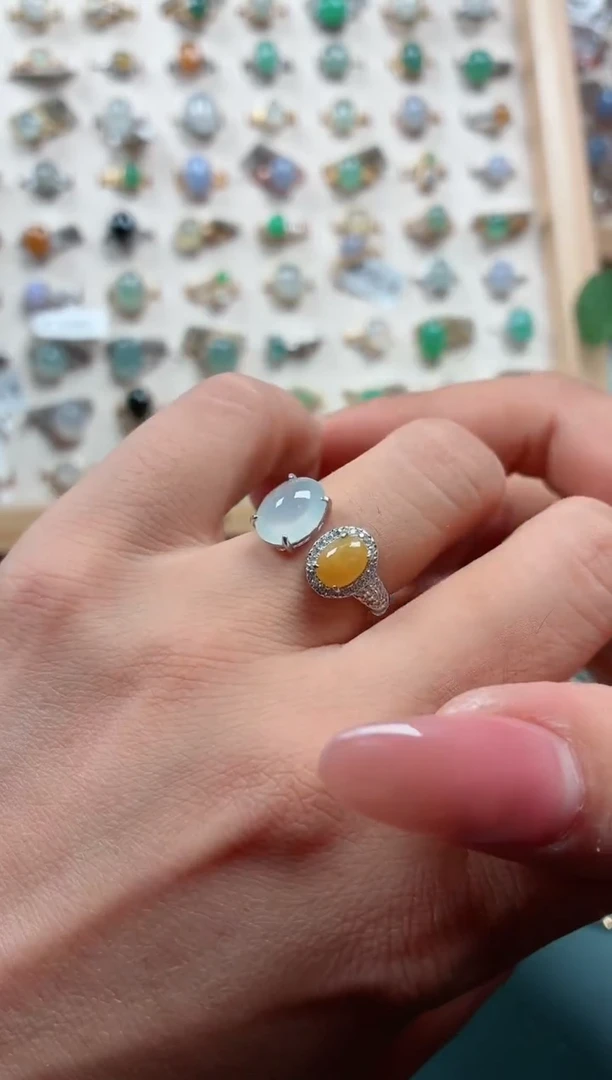 银S925镶嵌戒指翡翠.