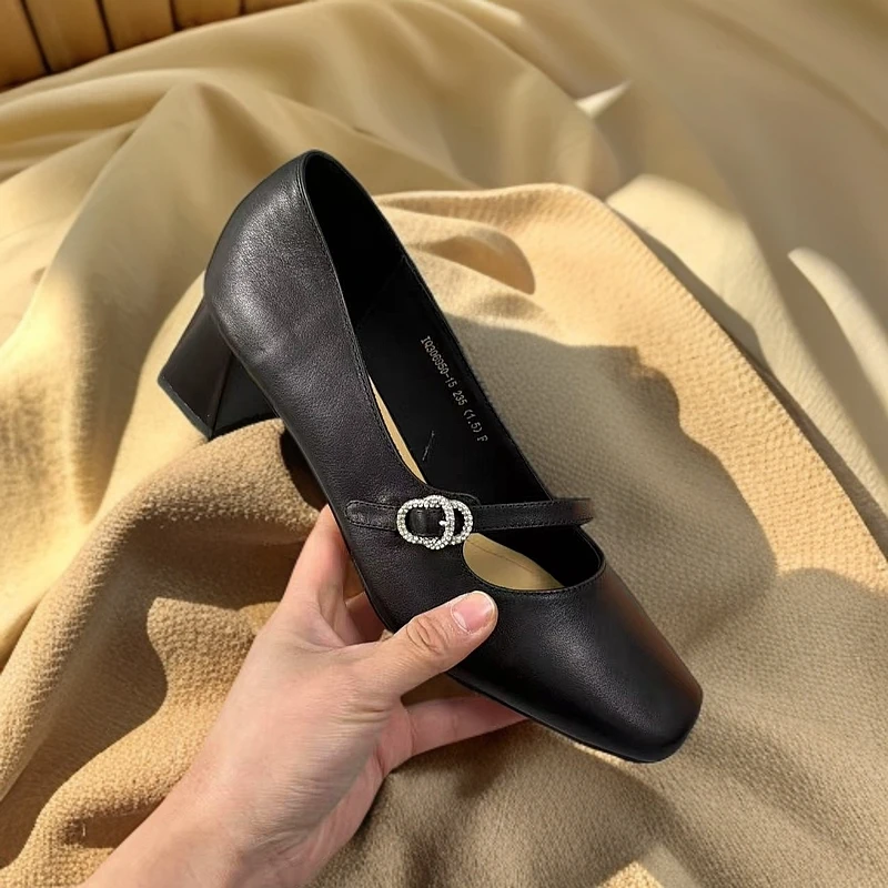 1974-B8-时尚百搭2025春季新款单鞋女式小皮鞋