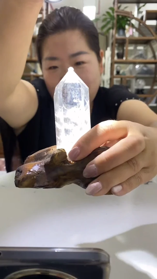 水晶珠宝半成品未镶嵌白水晶柱子D261