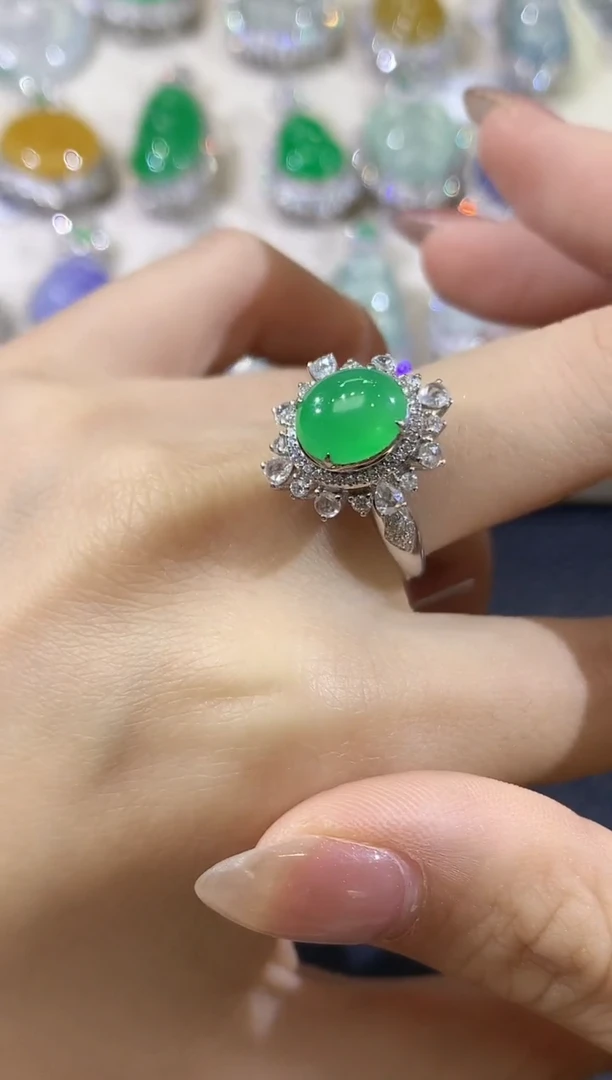 翡翠戒指18K金镶嵌Z61