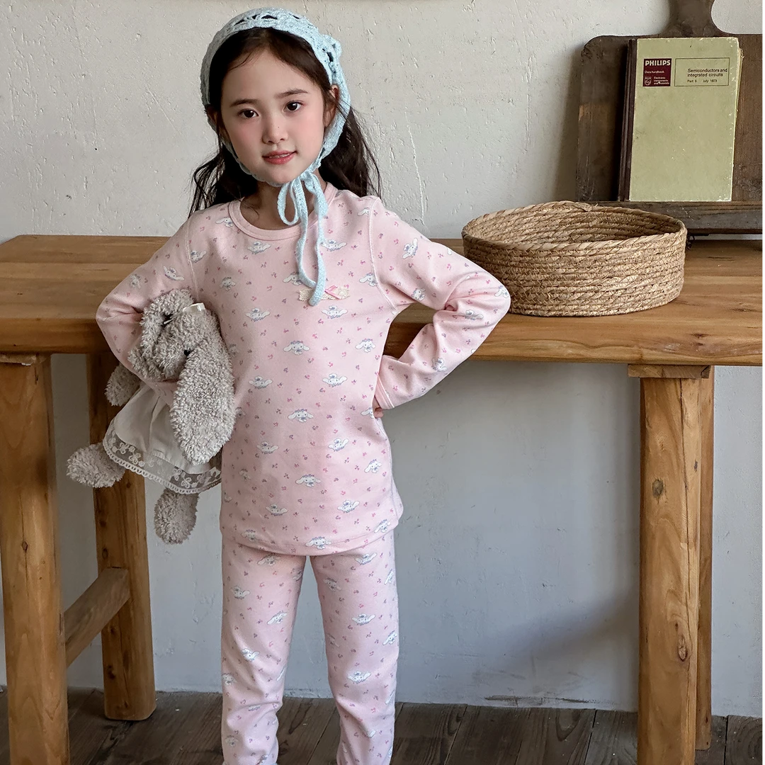 现货   秋冬季新款儿童男童女童保暖家居服套装110-32