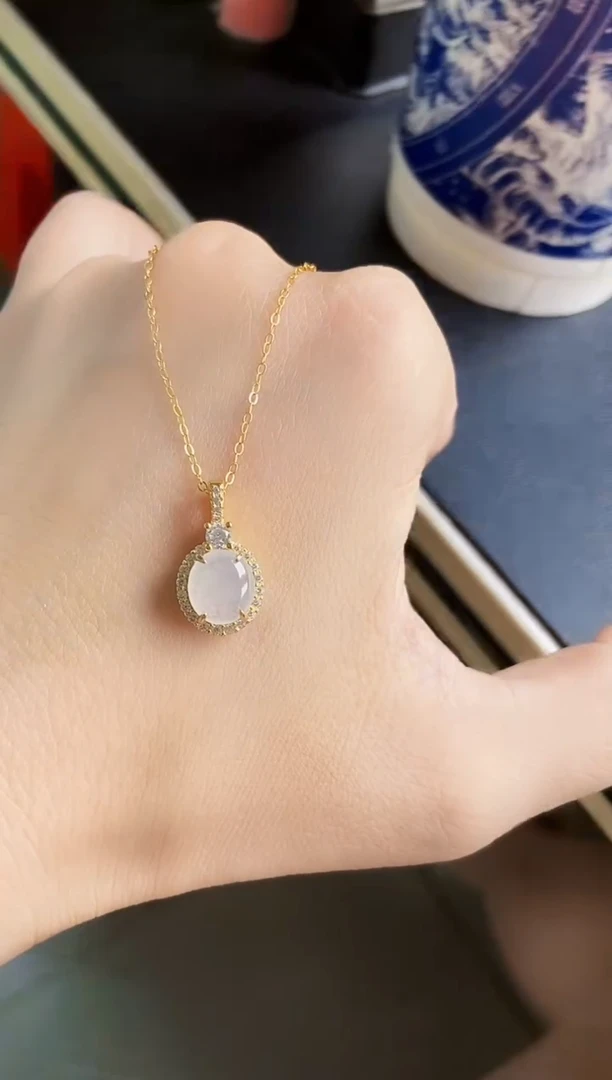 翡翠银S925镶嵌颈饰12