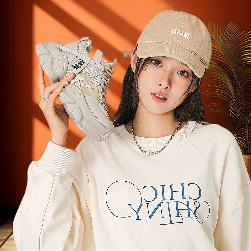 （香槟宝气）增高老爹鞋时尚休闲鞋透气舒适潮鞋时尚四季女士百搭