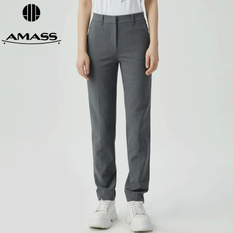 【阿玛施AMASS】5192302“高人一等”中腰舒适长裤烟管裤