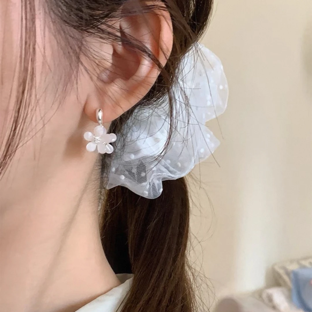 铜合金耳饰 D2083 S925银针小清新花朵耳环气质百搭爆款耳饰