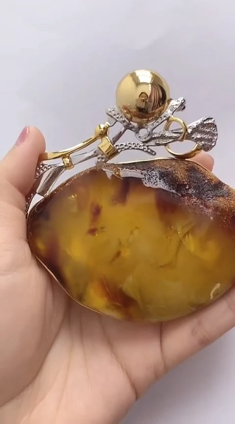 【闪购商品】琥珀裸石银S925镶嵌琥珀吊坠