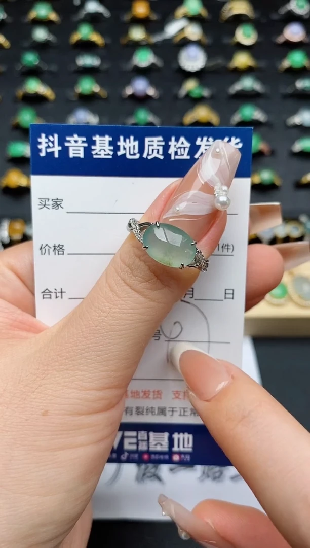 翡翠戒指银S925镶嵌...........