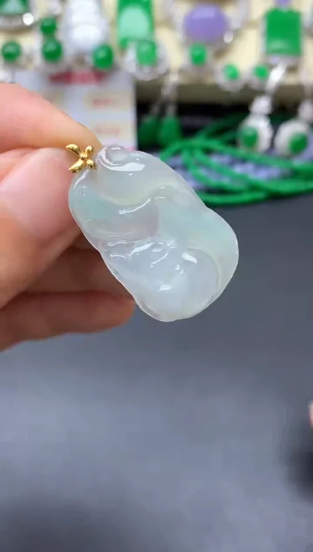 颈饰18K金镶嵌翡翠164-中国好珍宝