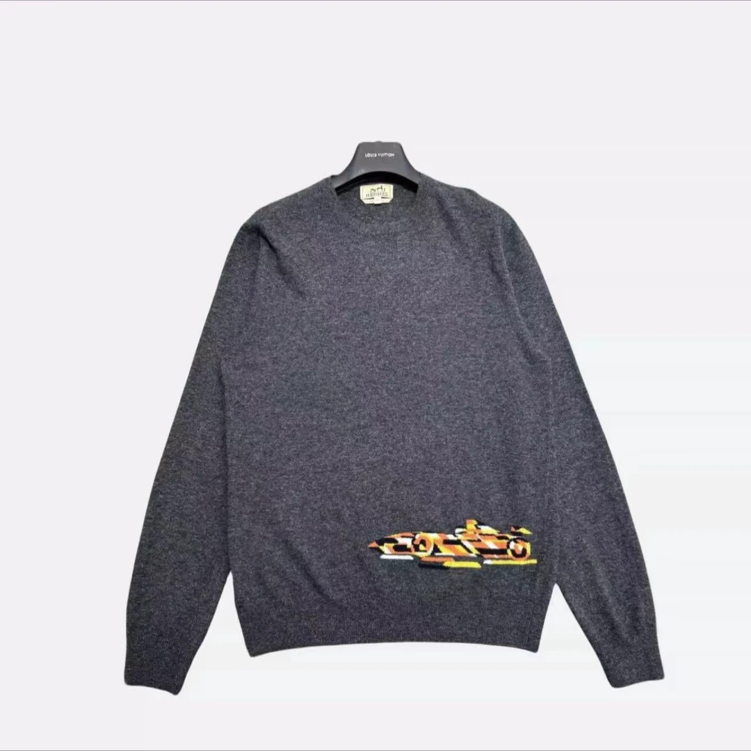 99新 Hermes/爱马仕 赛车针织衫 羊毛+羊绒 M码 X202