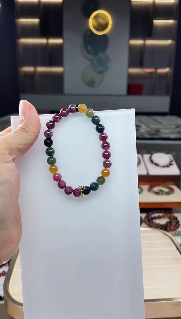 未镶嵌单圈手串7mm+碧玺（多样性发一条）Q