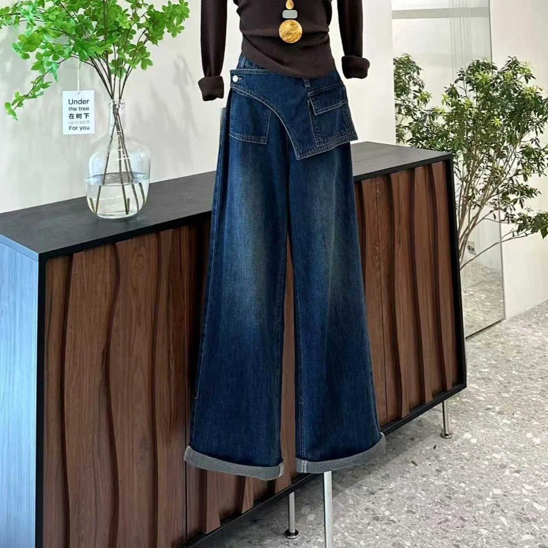 【复古风华】高级感时尚复古屁帘显瘦牛仔裤-18698