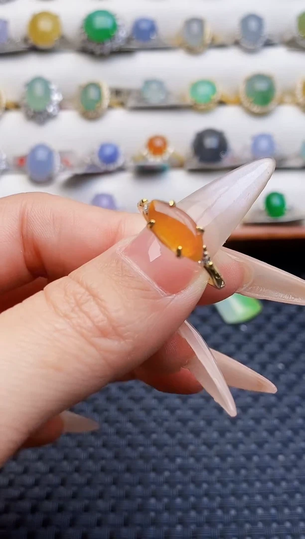 银S925镶嵌戒指翡翠3093