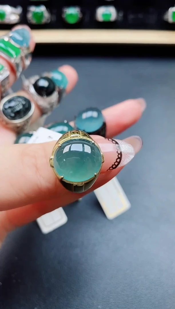 翡翠戒指银S925镶嵌1212121