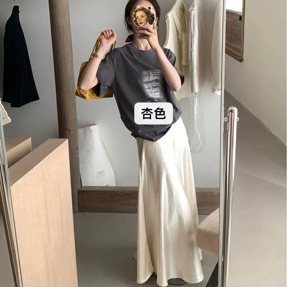 6807 高智姐姐 气质韩缎面半身裙