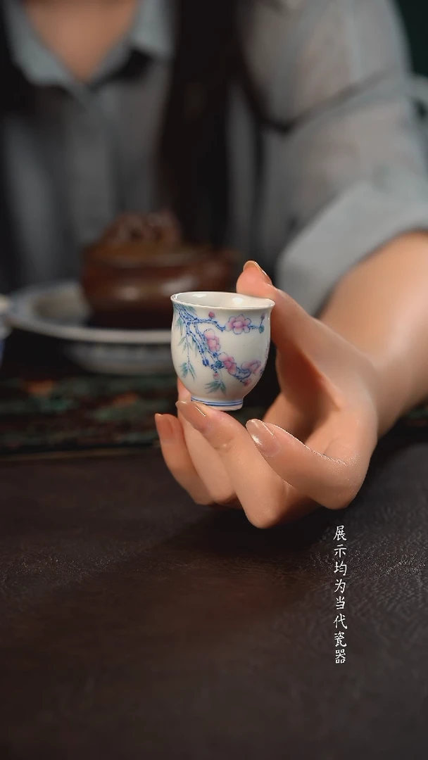 聚澜堂斗彩玉兰花小玉兰杯
