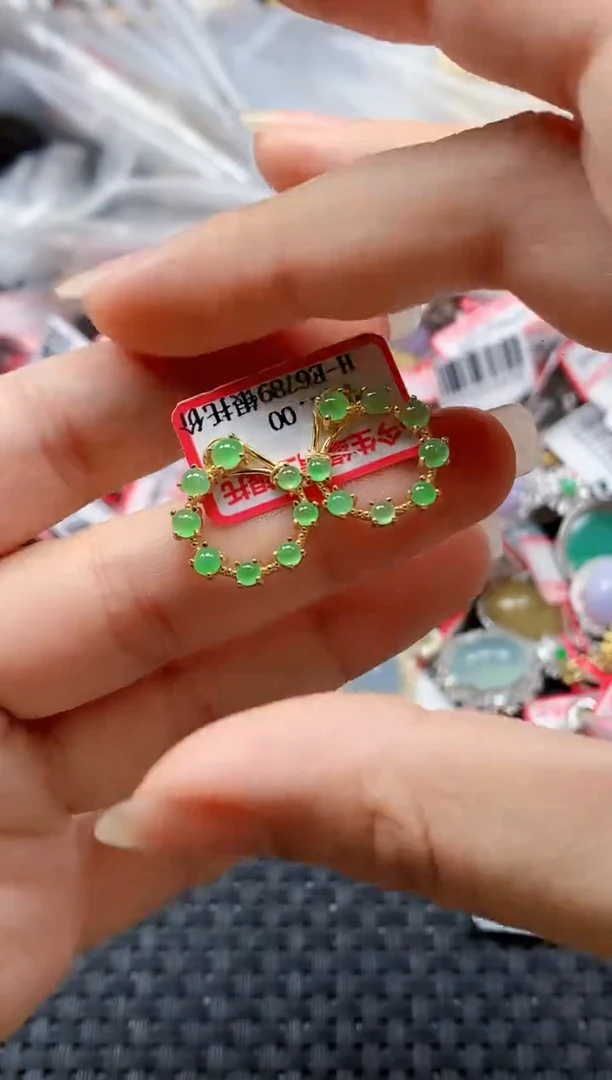 银S925镶嵌戒指翡翠天然A货缅甸翡翠