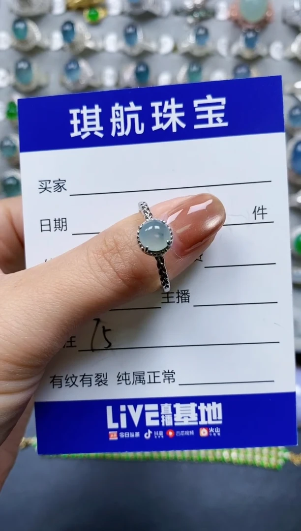 【闪购商品】翡翠戒指银S925镶嵌0075