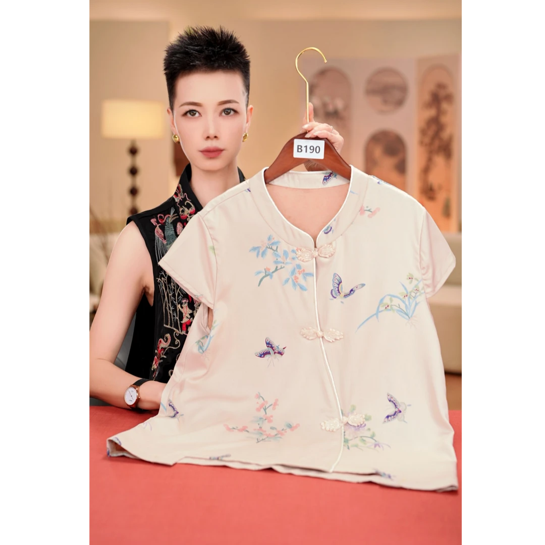 【编号：B190】奥黛中长款系列夏季新中式【先选编号，再选尺码】