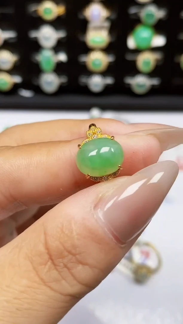 银S925镶嵌戒指翡翠1565