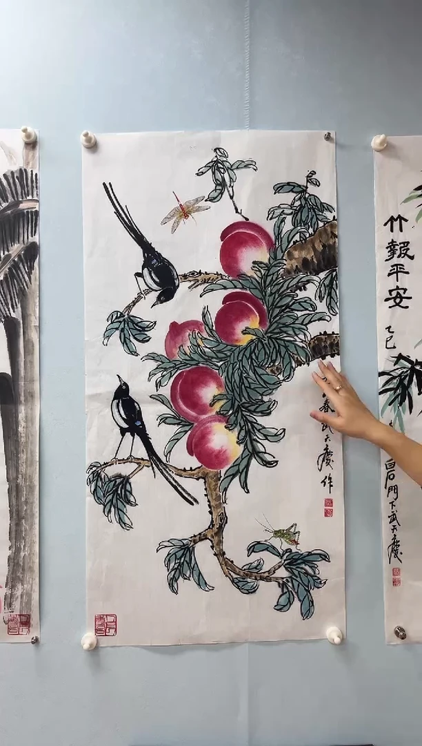 国画武天庆老师寿桃图