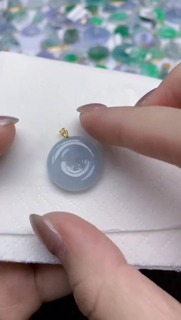 【闪购商品】翡翠颈饰18K金镶嵌天然翡翠A货