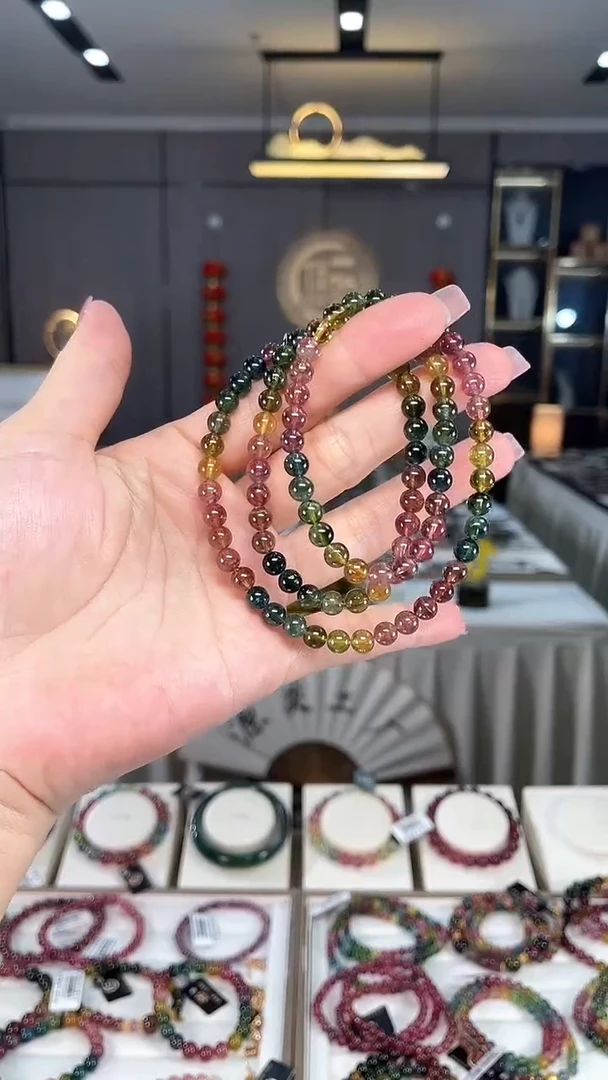 未镶嵌老矿碧玺三圈手串5mm+碧玺hon多样性发货一条