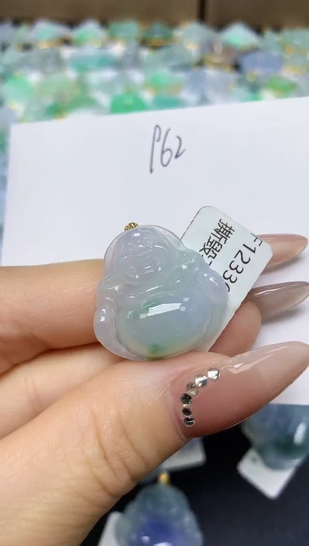 翡翠18K金镶嵌颈饰 天然翡翠A货