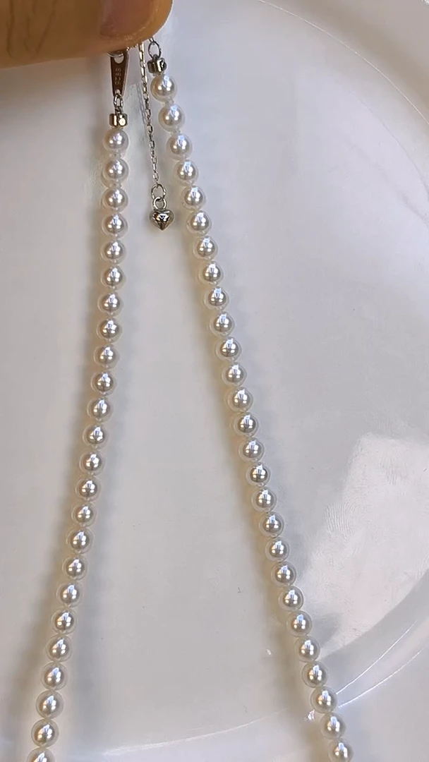 项链银S925镶嵌淡水珍珠4.5-5