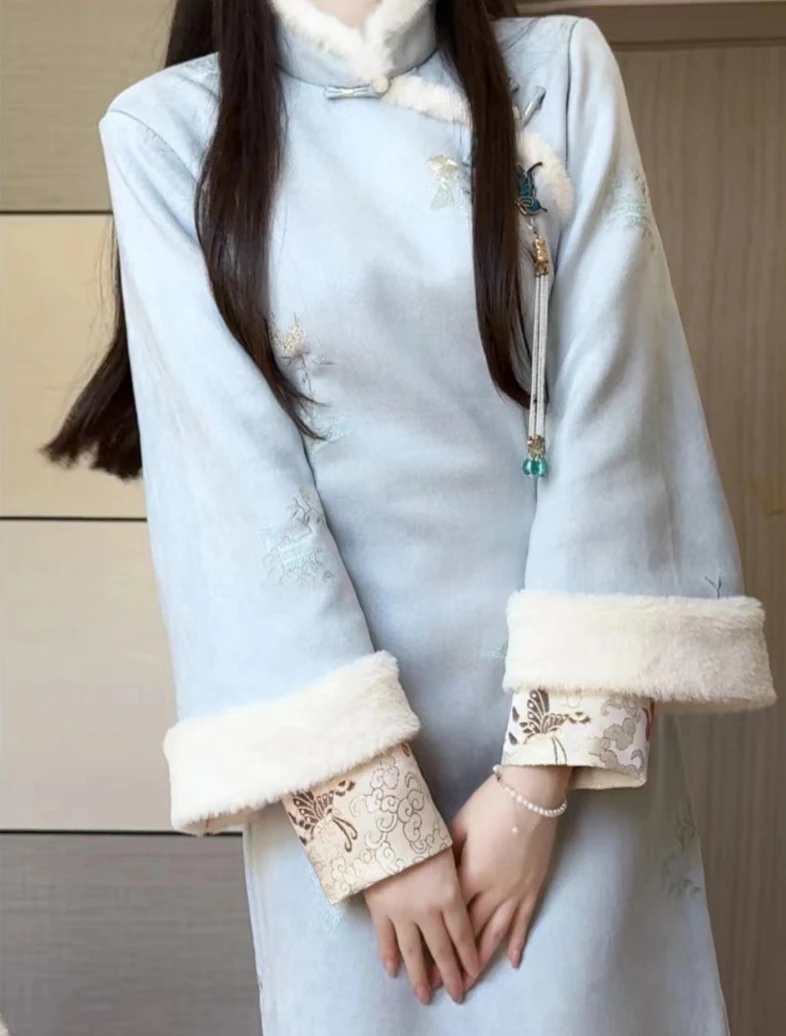 【别枝】秋冬款旗袍两件套2025新款女高端修身新中式日常可穿马甲