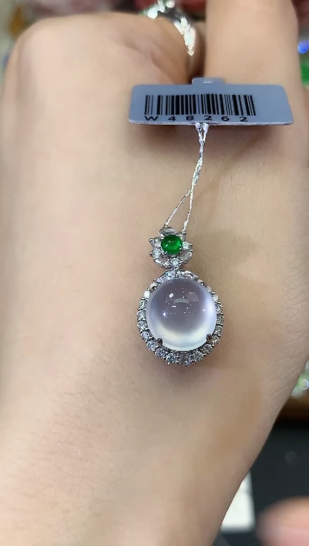 吊坠(不含链)18K金镶嵌翡翠C155