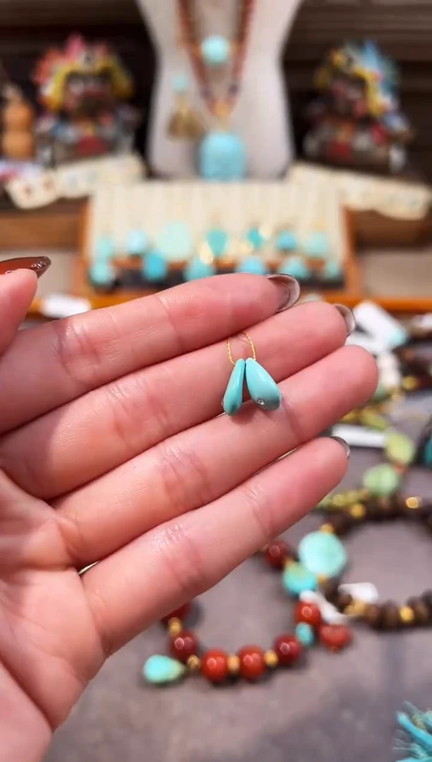 未镶嵌绿松石配饰多肉卡子