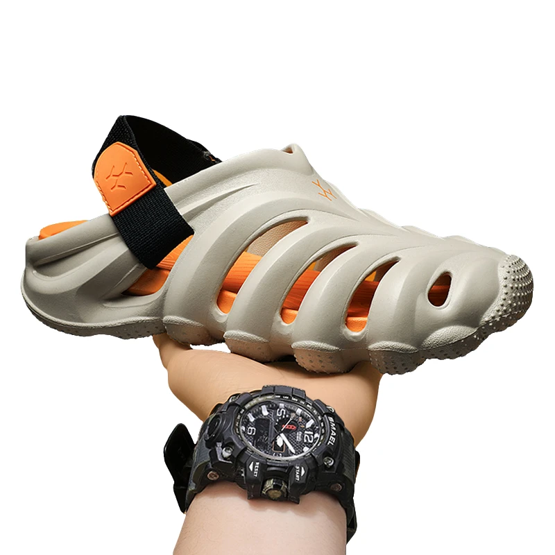 顿奇摩费涅洞洞鞋男士新款夏季户外厚底透气防臭运动防滑耐磨拖鞋