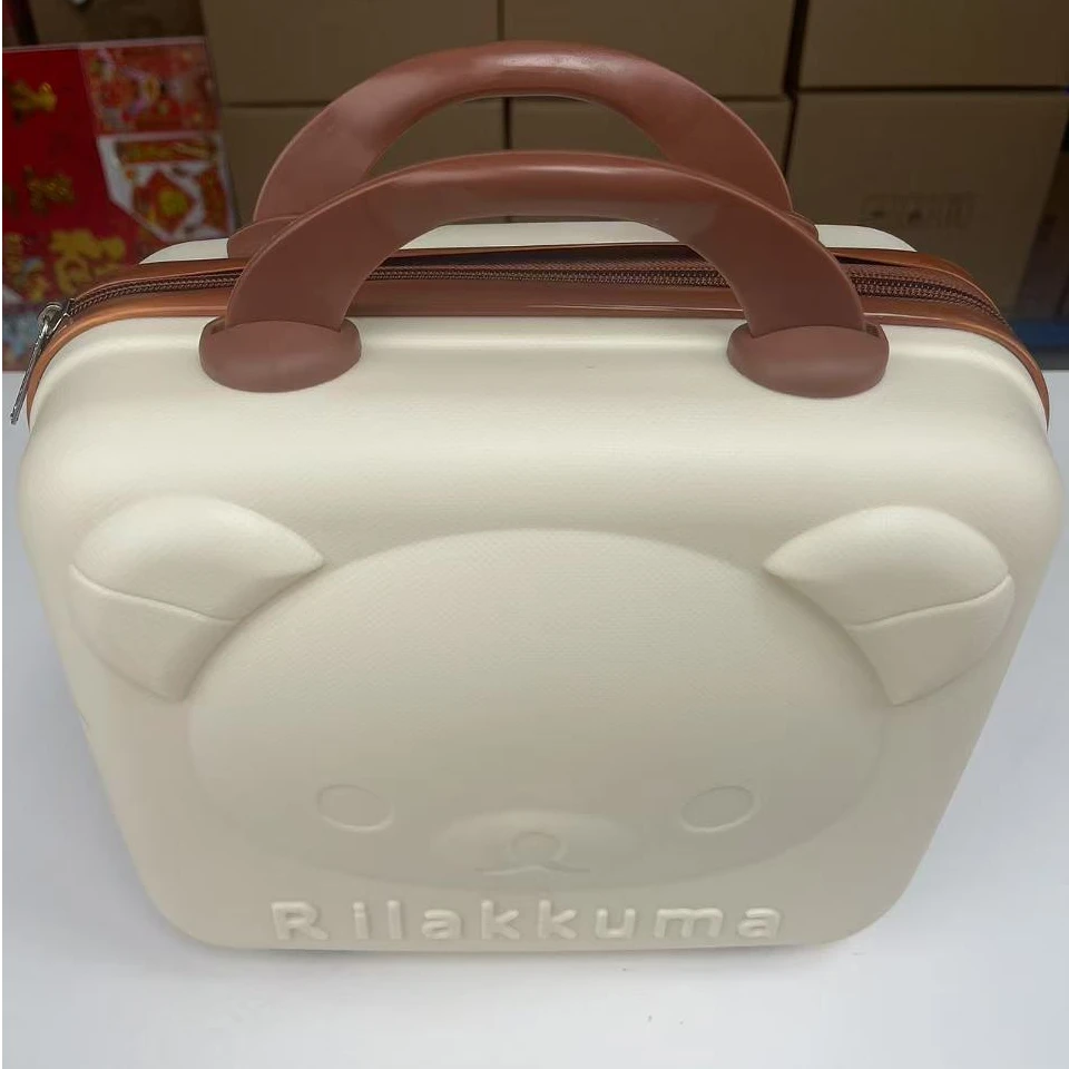 手提行李箱迷你化妆包收纳包14寸PP小型3D卡通小熊箱多功能手提包