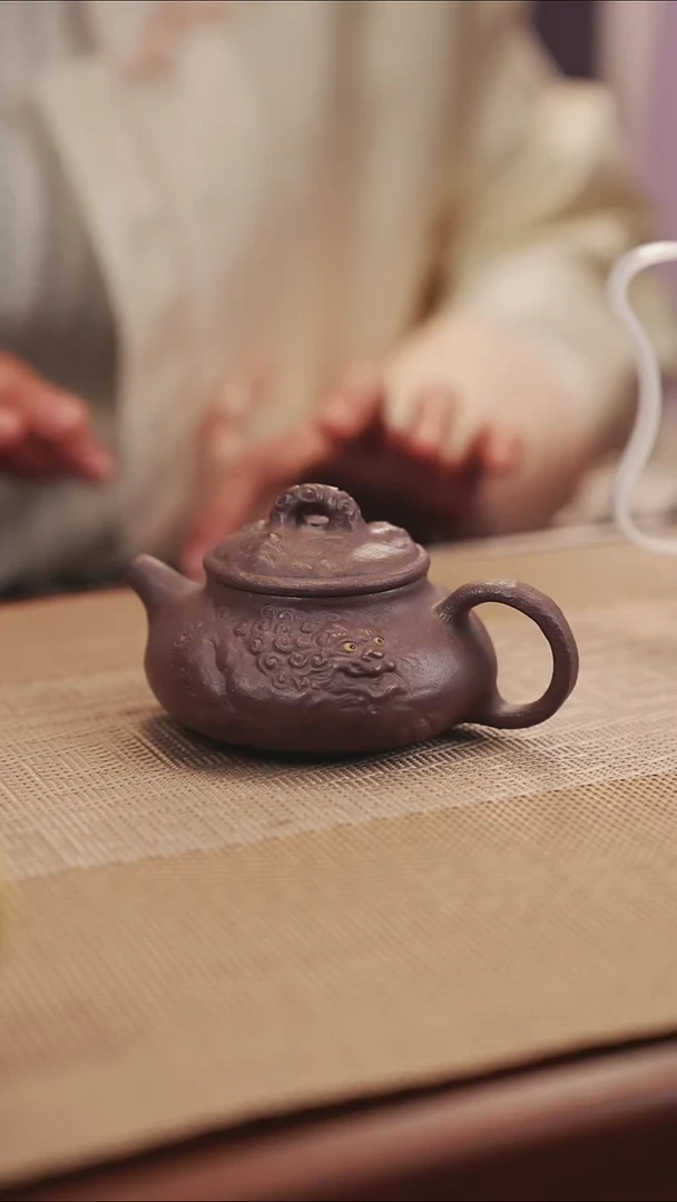 原矿天青紫泥降喜紫砂壶34