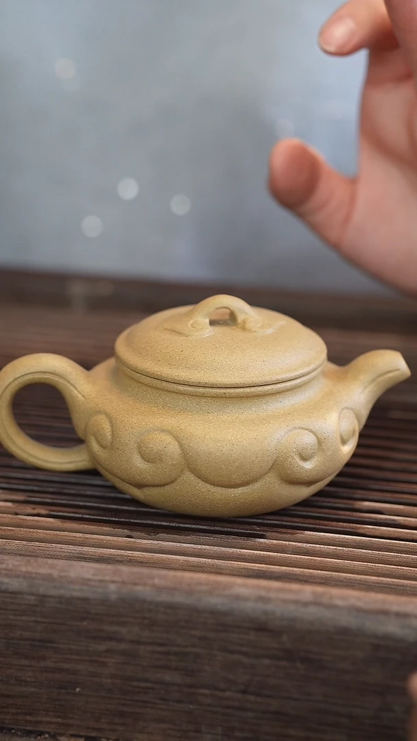 茶壶紫砂如意仿古 本绿 半手工 170cc