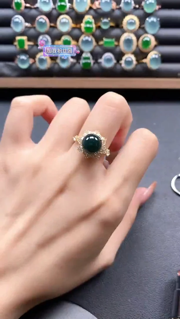 银S925镶嵌戒指翡翠51151