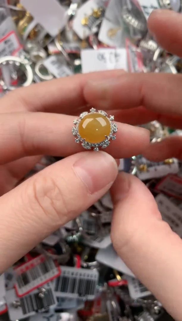 银S925镶嵌戒指翡翠888    10