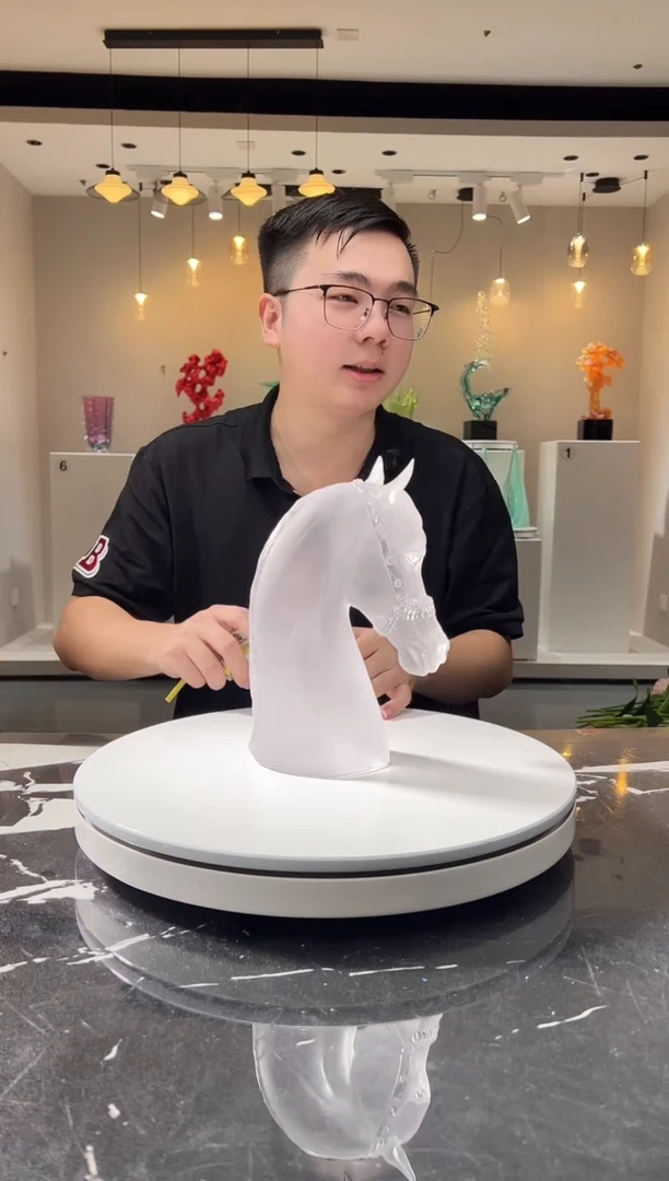 摆件巴比特美学 透明色马首