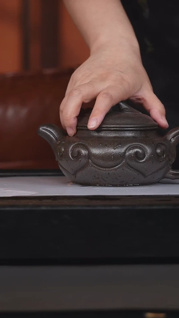 茶壶紫砂万兆元熟栗色紫泥如意仿古480cc