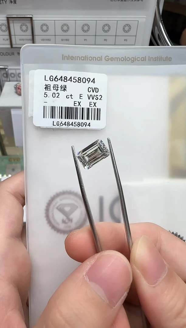 实验室培育钻石裸石未镶嵌@5.02ct 先鉴赏，再定制！